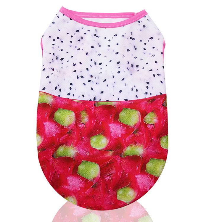 Mesh Pet Vest 3D Print Dog Cat Clothing Vest 3D realistic dragon fruit XS