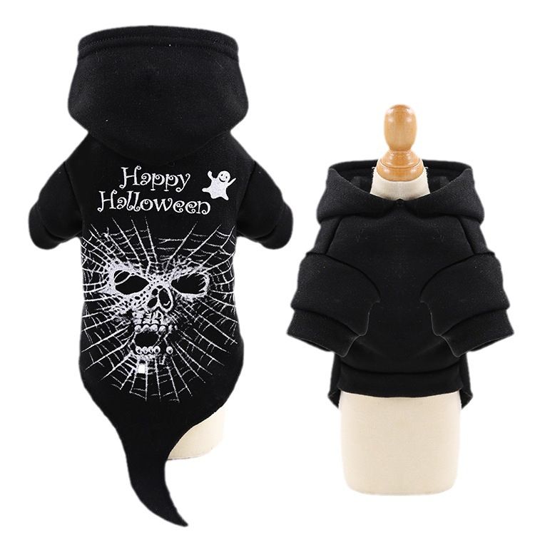 shine Pet Dog Cat Transformation Costume Cotton Hooded two-leg sweater (Red + view 5