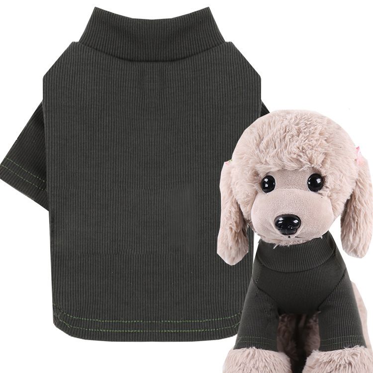 Pet Two Leg Shirt Striped Cotton Shine Two legs stretch bottoming shirt army