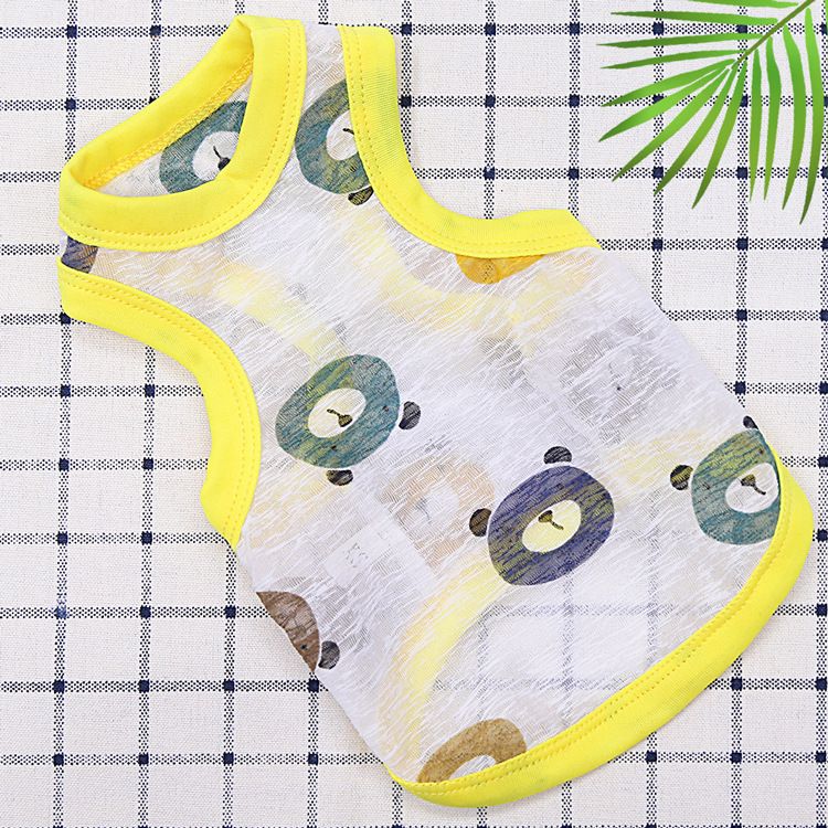 Valley Dog Pet Cooling Vest Sun Protection Vest yellow edge multiple bear head