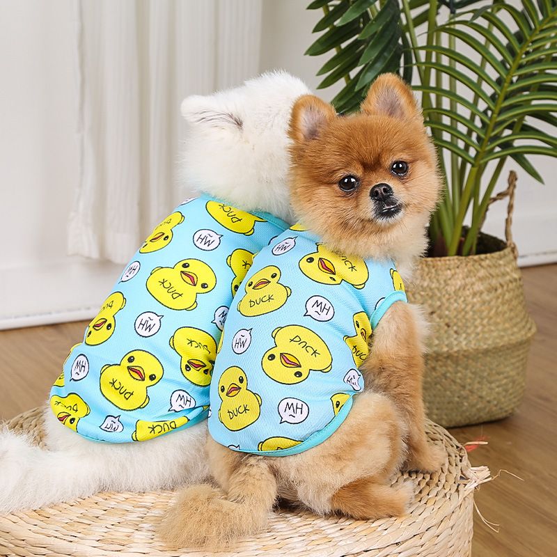 Shine Pet Vest Dog Cat Cotton Mesh Style vest yellow duckling pink XS (bust view 5