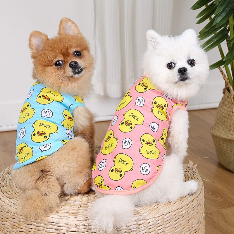 Shine Pet Vest Dog Cat Cotton Mesh Style vest yellow duckling pink XXL (bust view 2