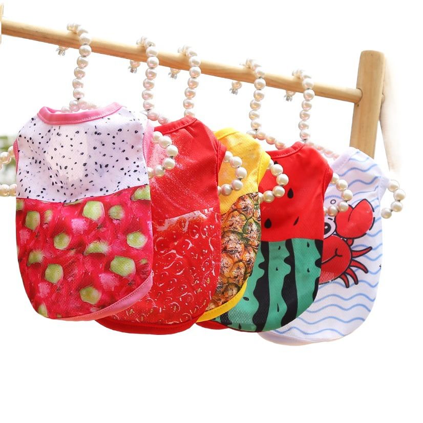 Mesh Pet Vest 3D Print Dog Cat Clothing Vest-Watermelon (red and green) XS view 2