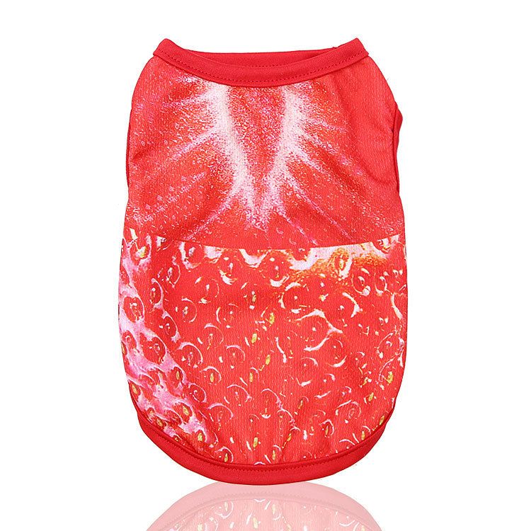 Mesh Pet Vest 3D Print Dog Cat Clothing Vest 3D force big strawberry S — image 1