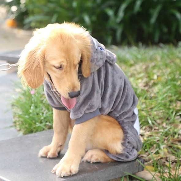 Shine Four Leg Dog Clothes Coral Fleece Thickened Large Big Dog Chinchilla view 4