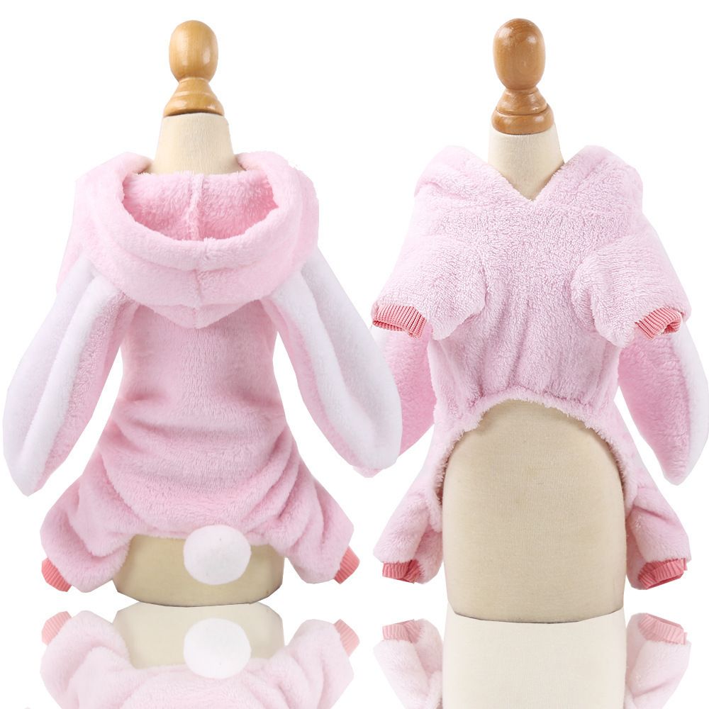 Pet Clothes Shine Coral Fleece Rabbit Costume Four-Leg Flannel view 5