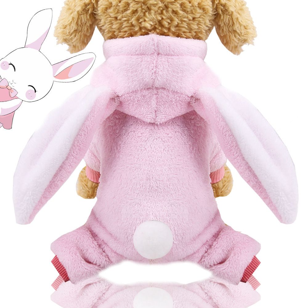 Pet Clothes Shine Coral Fleece Rabbit Costume Four-Leg Flannel view 6