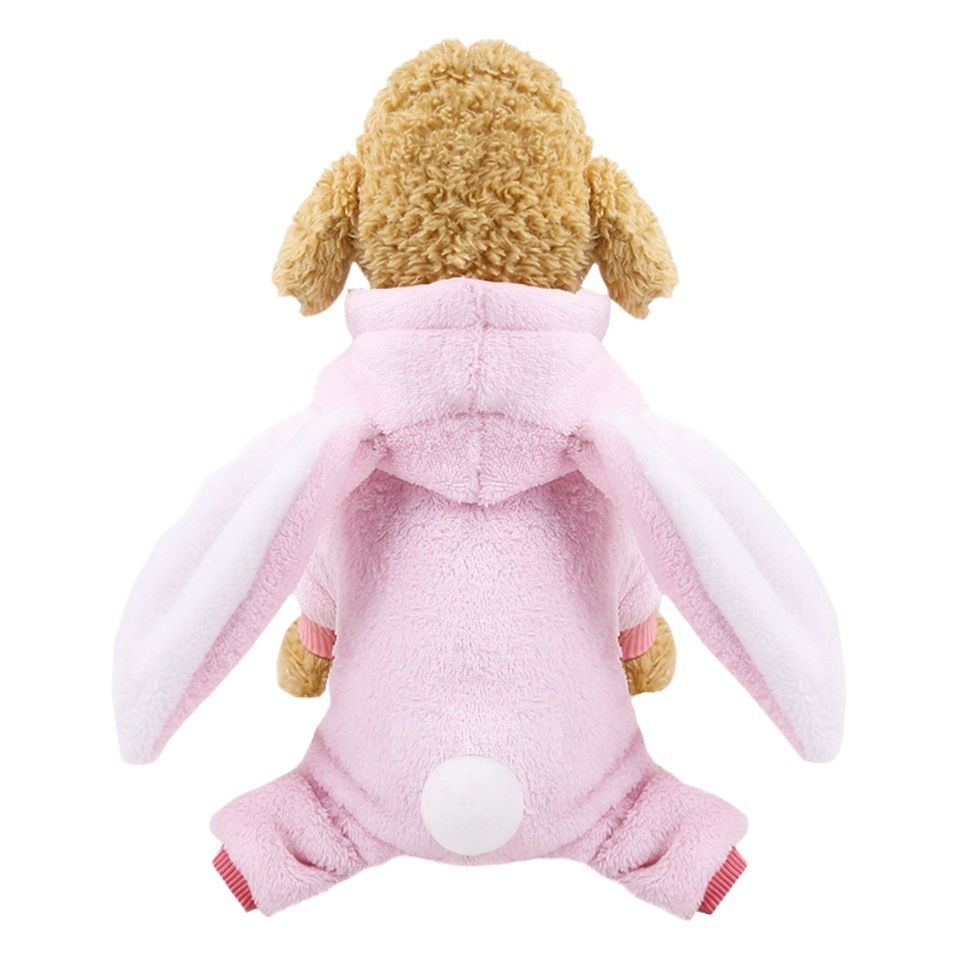 Pet Clothes Shine Coral Fleece Rabbit Costume Four-Leg Flannel view 2