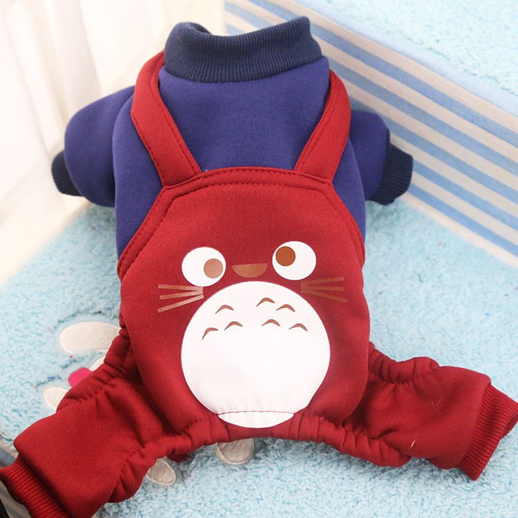 Valley Dog Pet Fleece Sweatshirt Cartoon Strap Design Strap Totoro Purple XS view 4