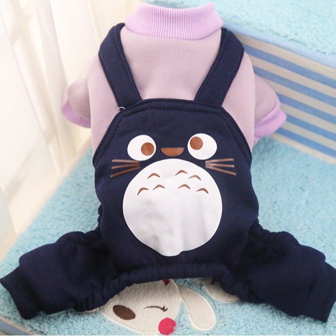 Valley Dog Pet Fleece Sweatshirt Cartoon Strap Design Strap Totoro Purple XS view 5