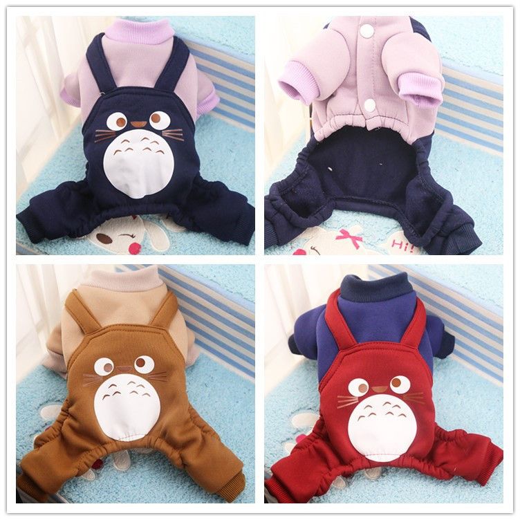 Valley Dog Pet Fleece Sweatshirt Cartoon Strap Design Strap Totoro dark red XS view 3