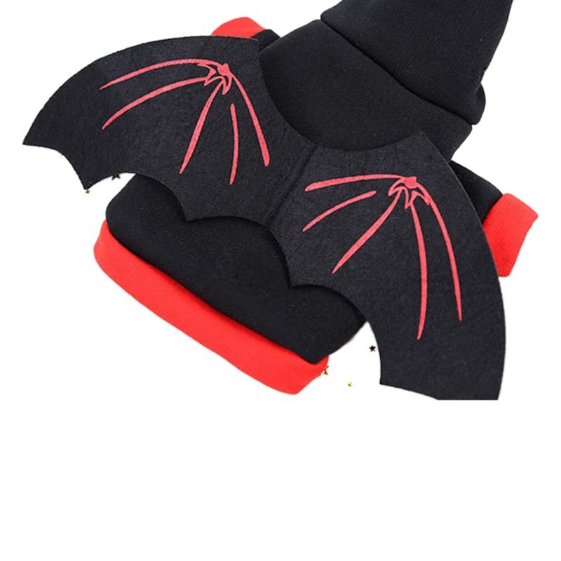 Shine Christmas Hooded Pet Dog Cat Clothes Hooded Two-Leg Sweatshirt Red and view 2