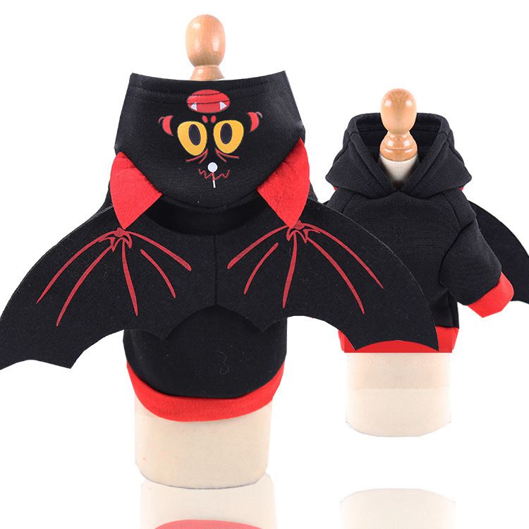Shine Christmas Hooded Pet Dog Cat Clothes Hooded Two-Leg Sweatshirt Red and view 5