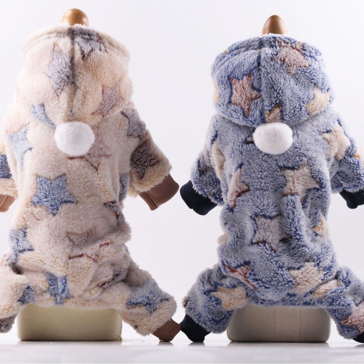 shine Four Leg Pet Clothes Coral Fleece Four-legged flannel black and white view 5