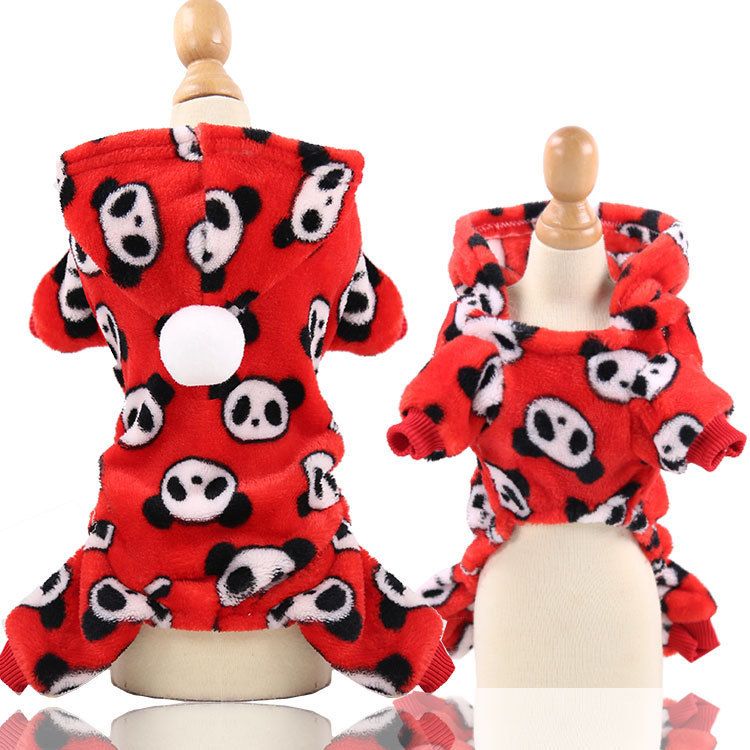 shine Four Leg Pet Clothes Coral Fleece Four-legged flannel navy blue shark S view 3