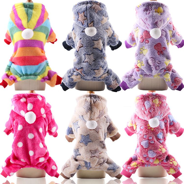 shine Four Leg Pet Clothes Coral Fleece Four-legged flannel navy blue shark view 6