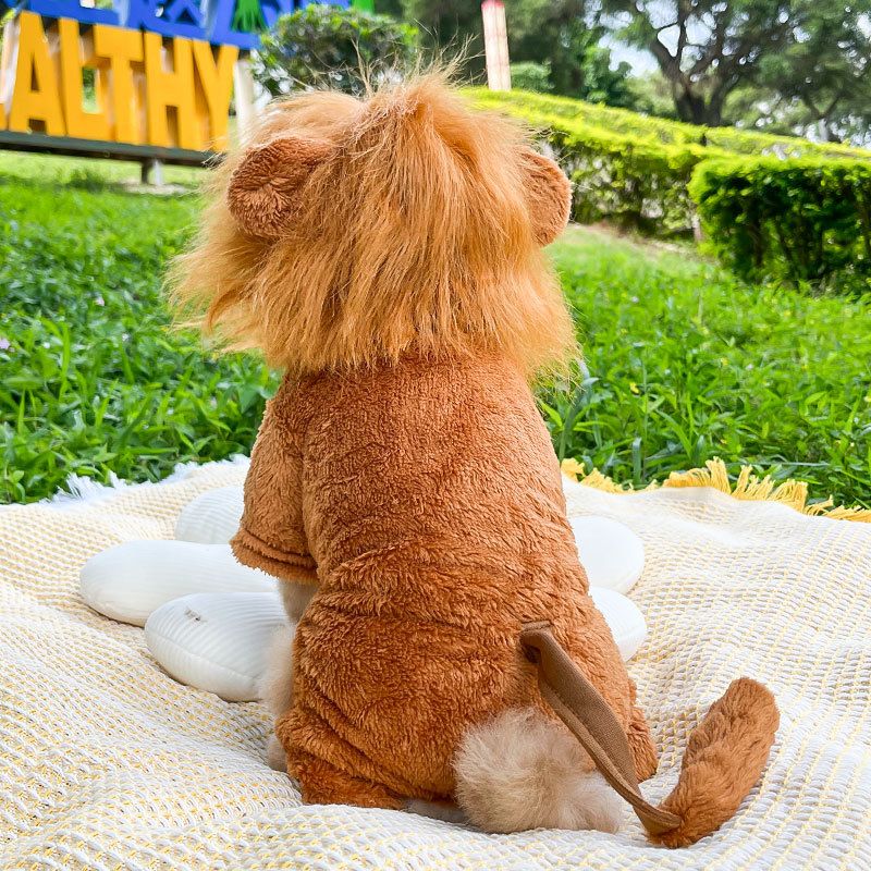 Shine Pet Costume Four Leg Warm Coral Fleece Golden Lion Four Leg Flannel 2XL view 4