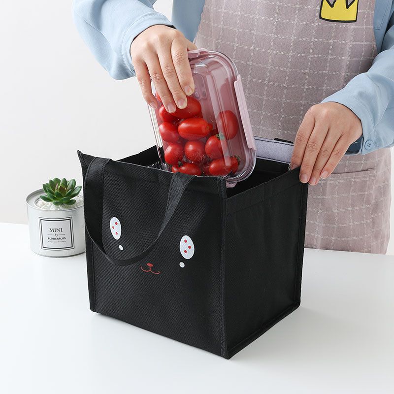 Children Lunch Bag Portable Insulated Oxford Cloth Cat Cat Head blue B3-4 view 3