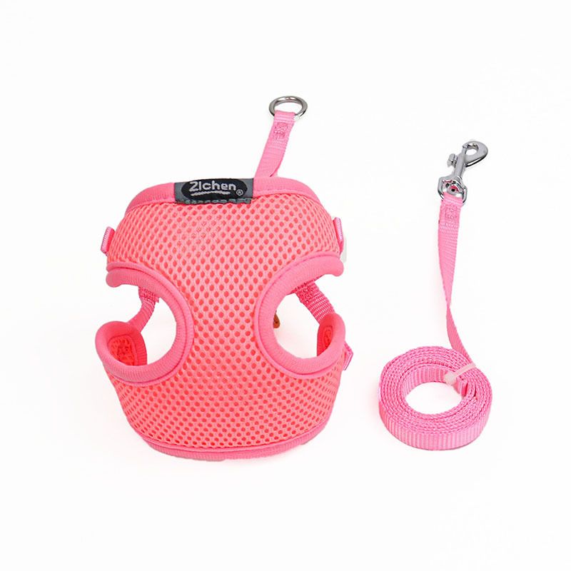 Zichen Nylon Mesh Clip Chest Harness for Dogs Powder 1.0 plain mesh clip chest — image 1