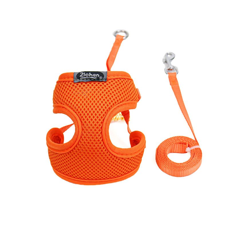 Zichen Nylon Mesh Clip Chest Harness for Dogs Orange 1.0 plain mesh clip chest — image 1