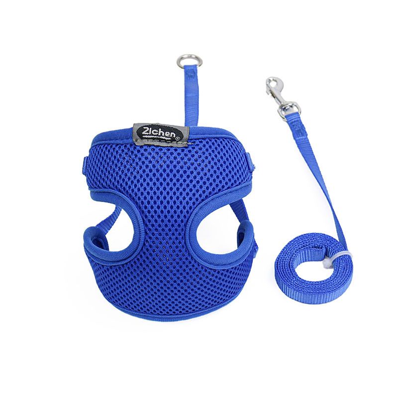 Zichen Nylon Mesh Clip Chest Harness for Dogs Red 1.5 Plain mesh clip chest back view 5