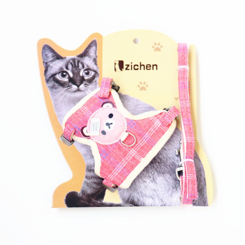 Zichen Cat Harness Vest Nylon Mesh Pet Leash Red 1.0(S code) suitable for 1.00