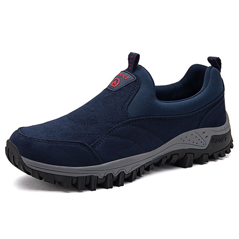Luo Baoli Men Hiking Shoes Slip On Rubber Sole Blue 37
