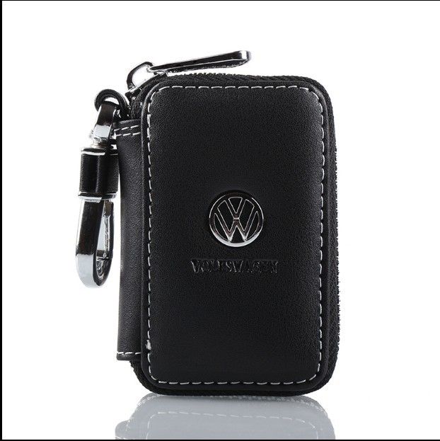 Dazzling Leather Key Holder for Car Keychain. Geely Brown square key bag view 4