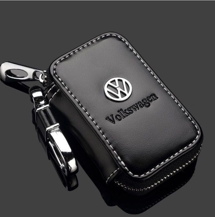 Dazzling Leather Key Holder for Car Keychain. Great wall Black square key bag — image 1
