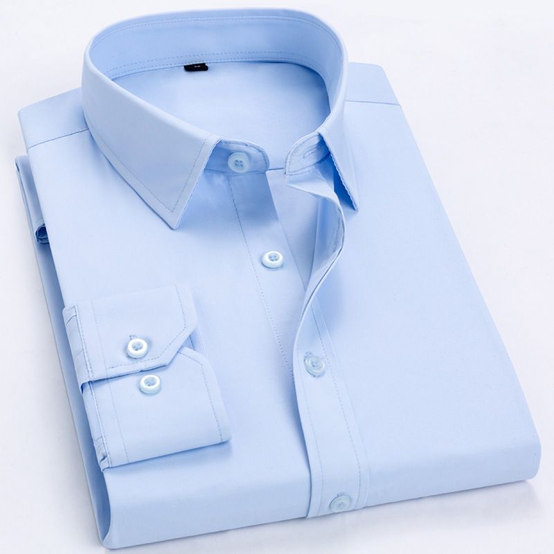 Men Cotton Shirt Long Sleeve No Iron Work Pink long sleeves with pockets 39/L view 2