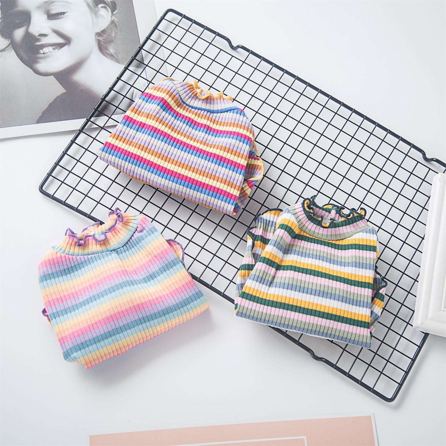 Pet Clothes Rainbow Pattern Small Dog Shirt Rainbow Undershirt Green XS view 5