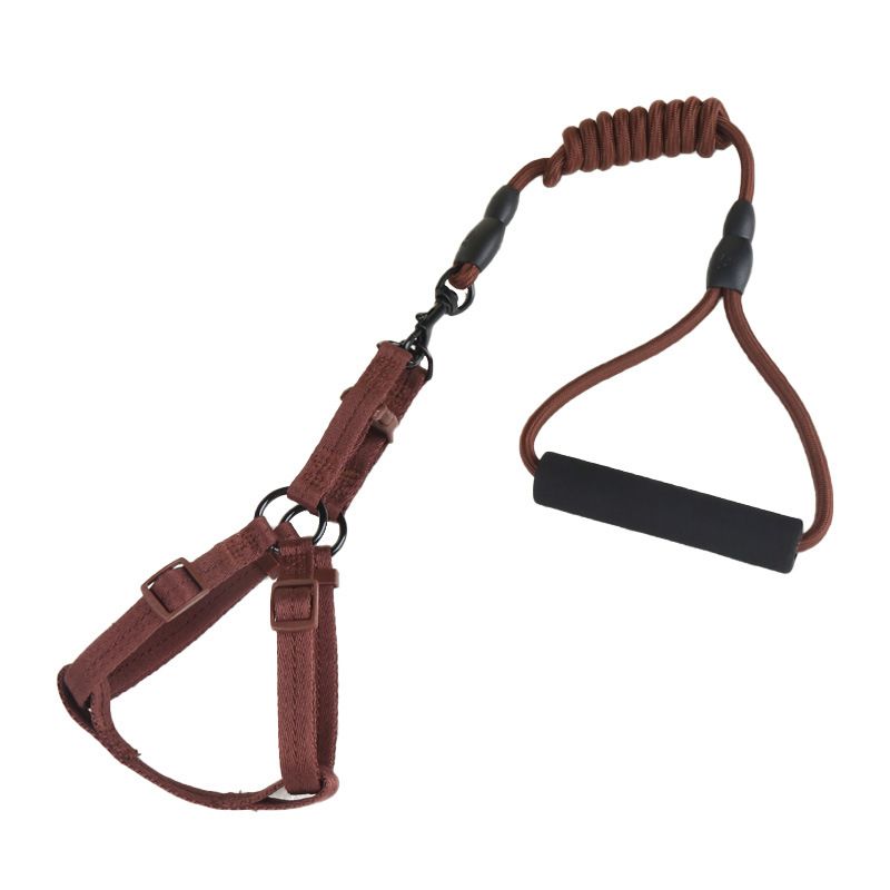 Zichen Polyester Dog Chest Strap 120cm Coffee 0.6cm plain round rope chest * — image 1