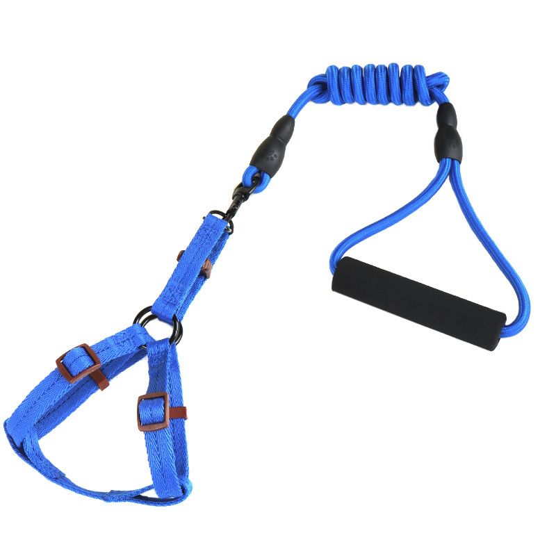 Zichen Polyester Dog Chest Strap 120cm Blue 1.2cm plain round rope chest * — image 1