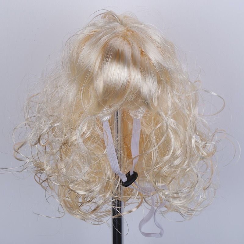 Pet Wig Silver Long Curly Hair view 2