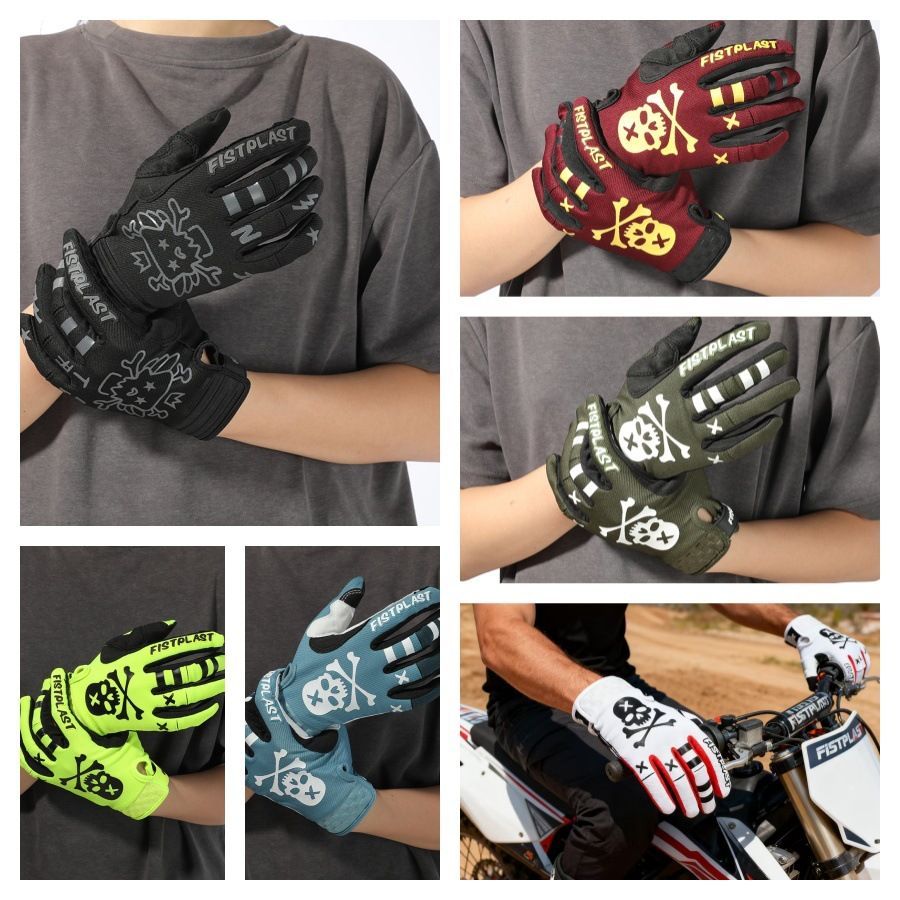 fistplast Motorcycle Gloves Full Finger Breathable. White L view 3