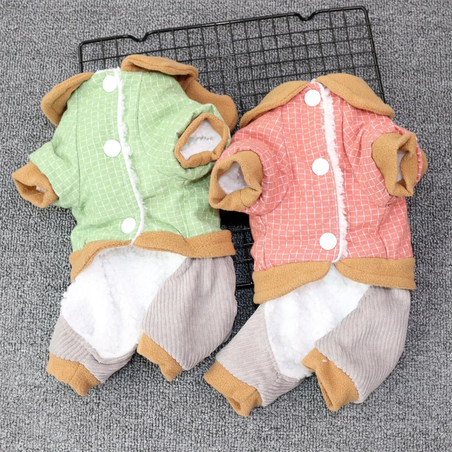 Pet Dog Clothes Odd Pet Four Legged Casual Corner Button Four Leg Green XS view 6
