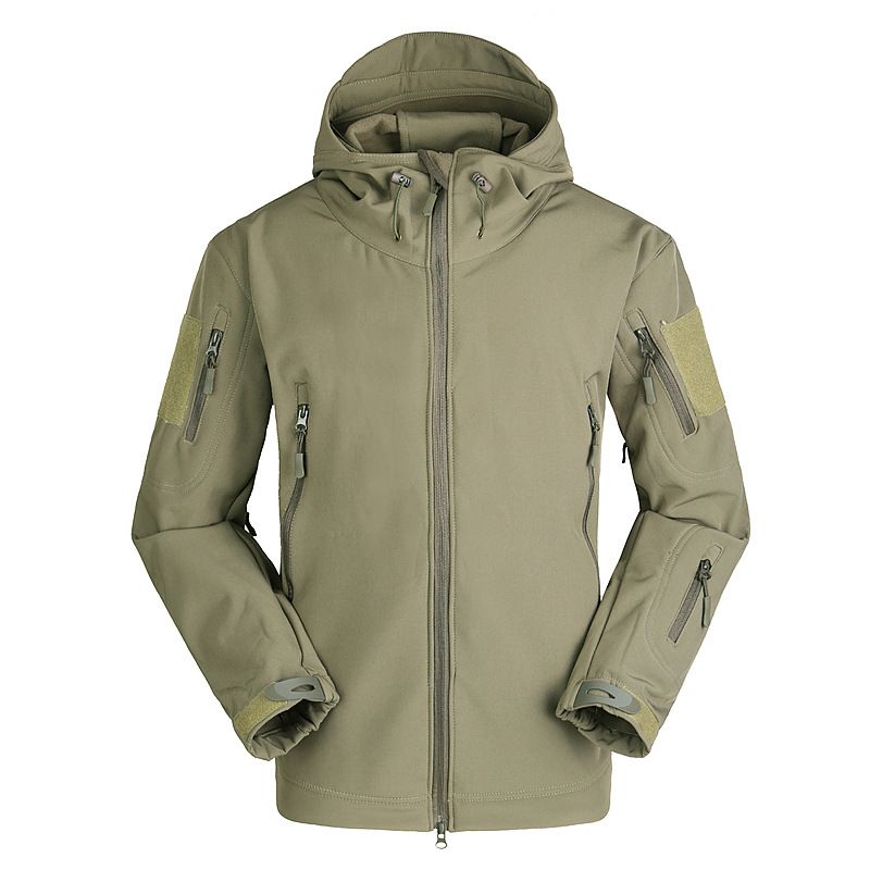 ESDY Men Softshell Jacket Outdoor Fleece Training Coat Green 4XL