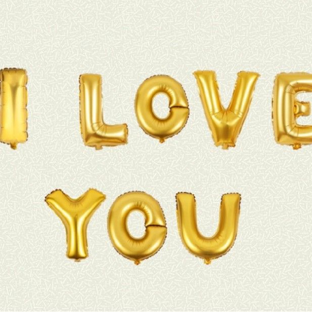 Hanlin 10inch Gold Metallic Balloons Pack of 50 I LOVE YOU aluminum balloon
