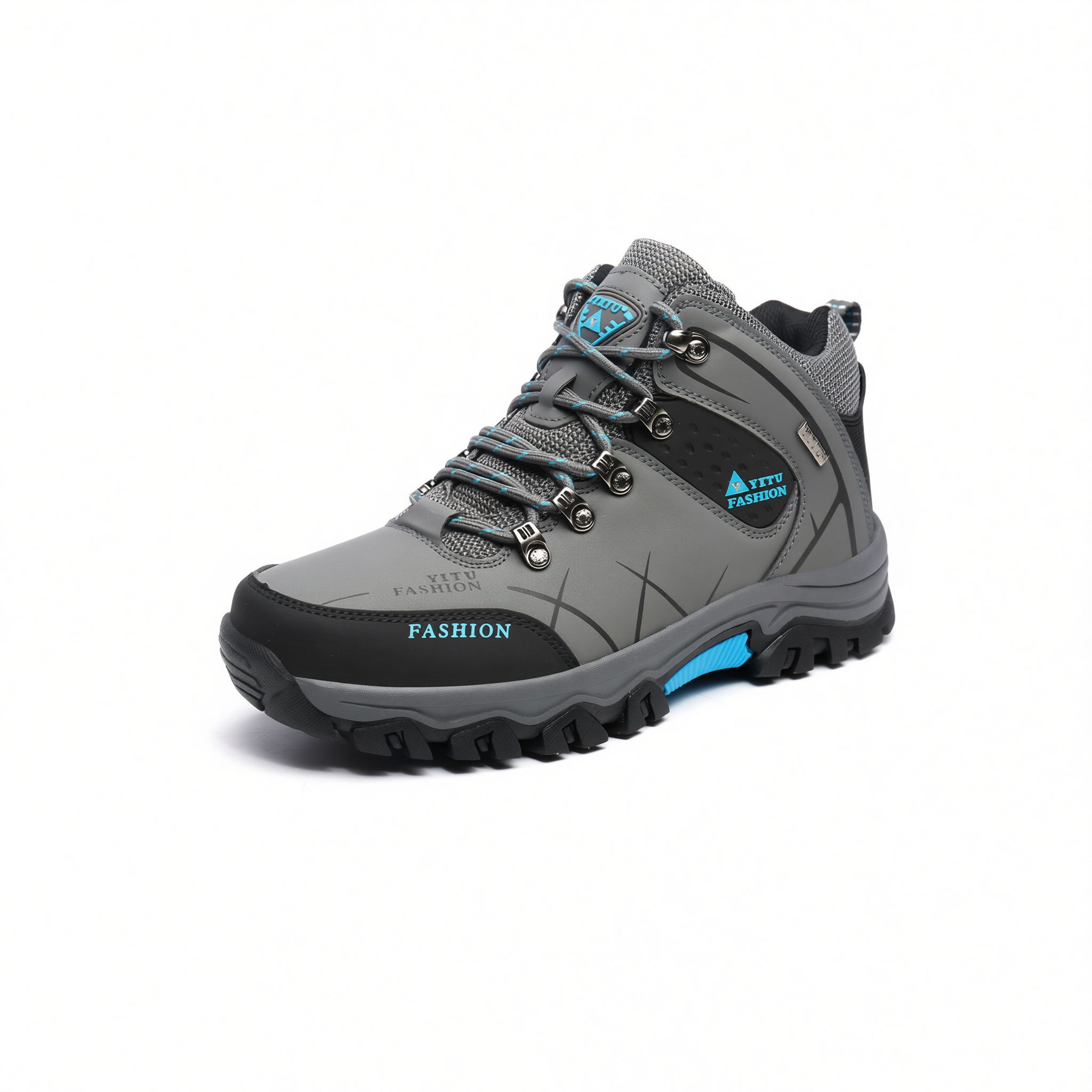 Men Hiking Shoes Waterproof High Top Size 47 8528 gray high-top cotton shoes 45
