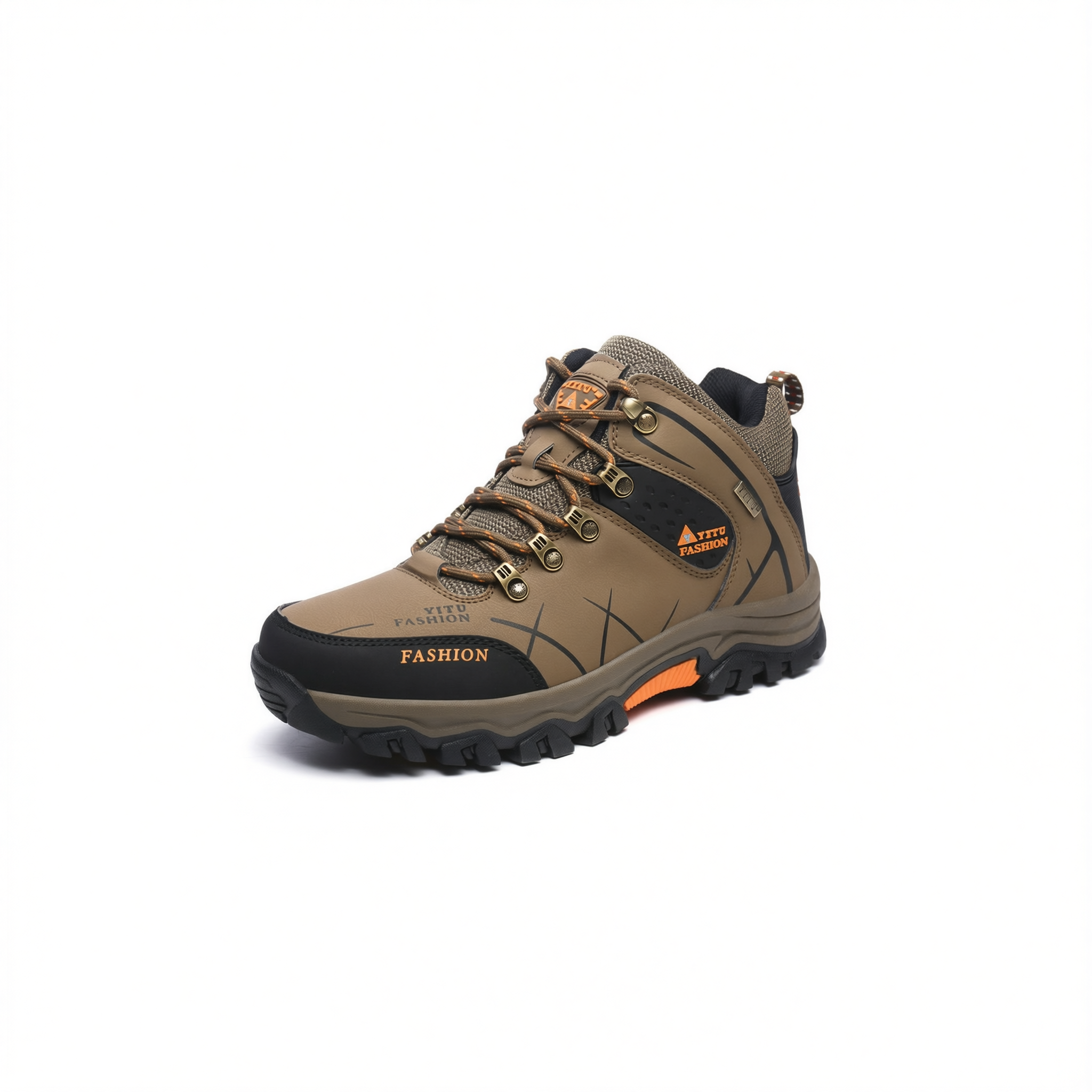 Men Hiking Shoes Waterproof High Top Size 47 8528 Khaki High-Top Cotton Shoes 39