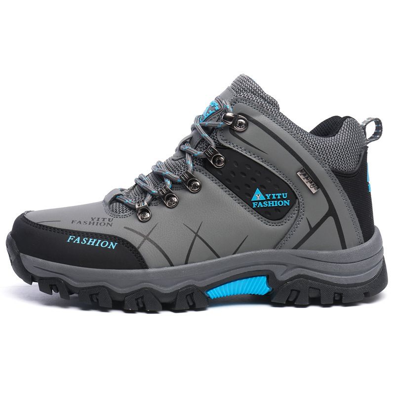 Men Hiking Shoes Waterproof High Top Size 47 8528 Khaki High-Top Cotton Shoes 44 view 5