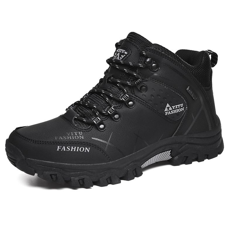 Men Hiking Shoes Waterproof High Top Size 47 8528 black cotton high-top shoes 42