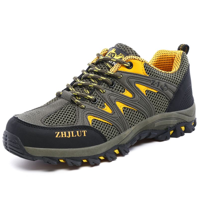 Qifeng Men Women Outdoor Breathable Hiking Shoes Army Green 36