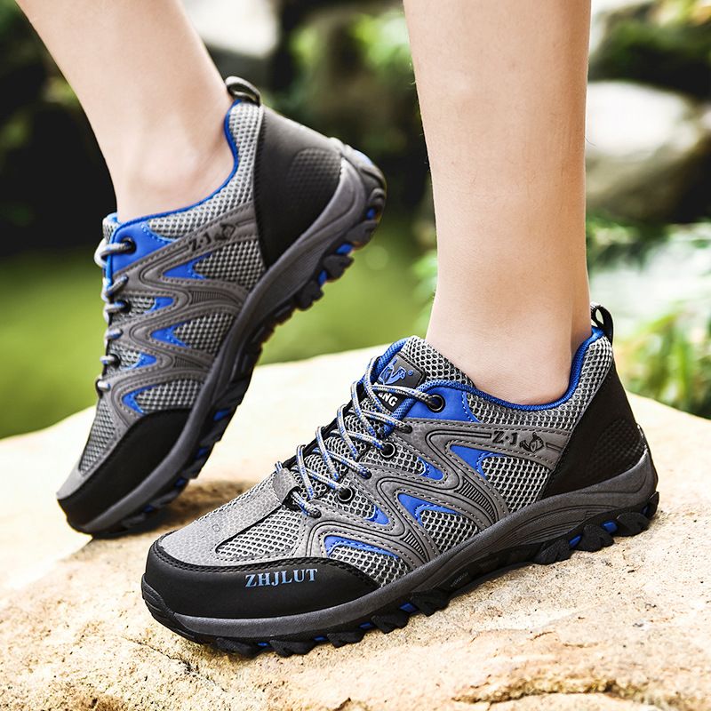 Qifeng Men Women Outdoor Breathable Hiking Shoes Army Green 39 view 4