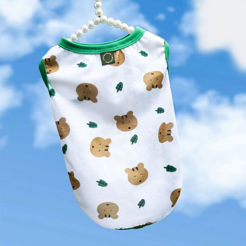 Shine Pet Vest Polyester Cartoon Dog Cat Clothing Vest Stamp smile XS (bust 30 view 5