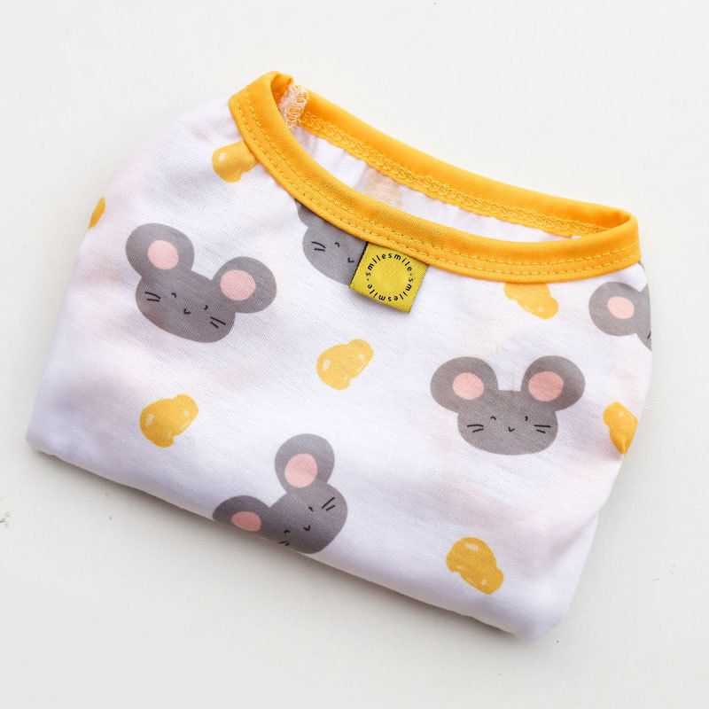 Shine Pet Vest Polyester Cartoon Dog Cat Clothing Vest Stamp smile S (chest