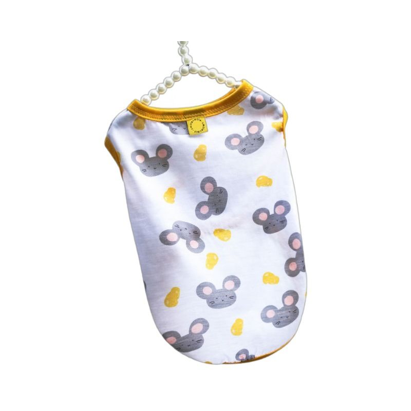 Shine Pet Vest Polyester Cartoon Dog Cat Clothing Vest Stamp smile S (chest view 7