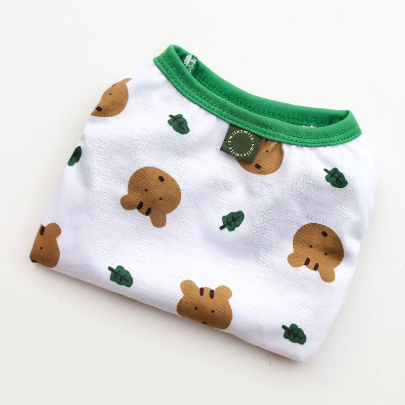 Shine Pet Vest Polyester Cartoon Dog Cat Clothing Vest stamp smile bear head — image 1