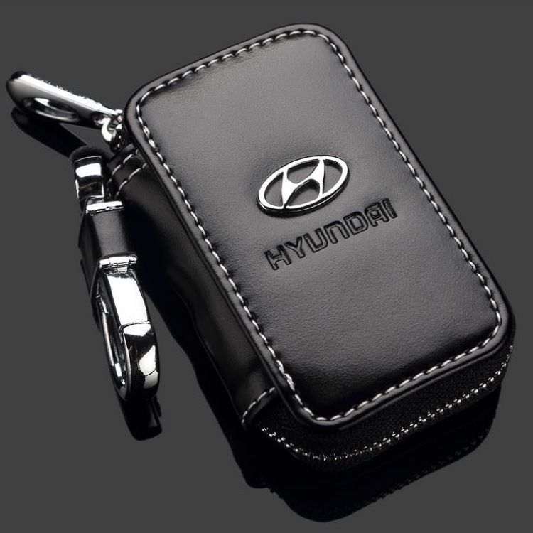 Dazzling Leather Key Holder for Car Keychain. Everyone Black square key bag view 2