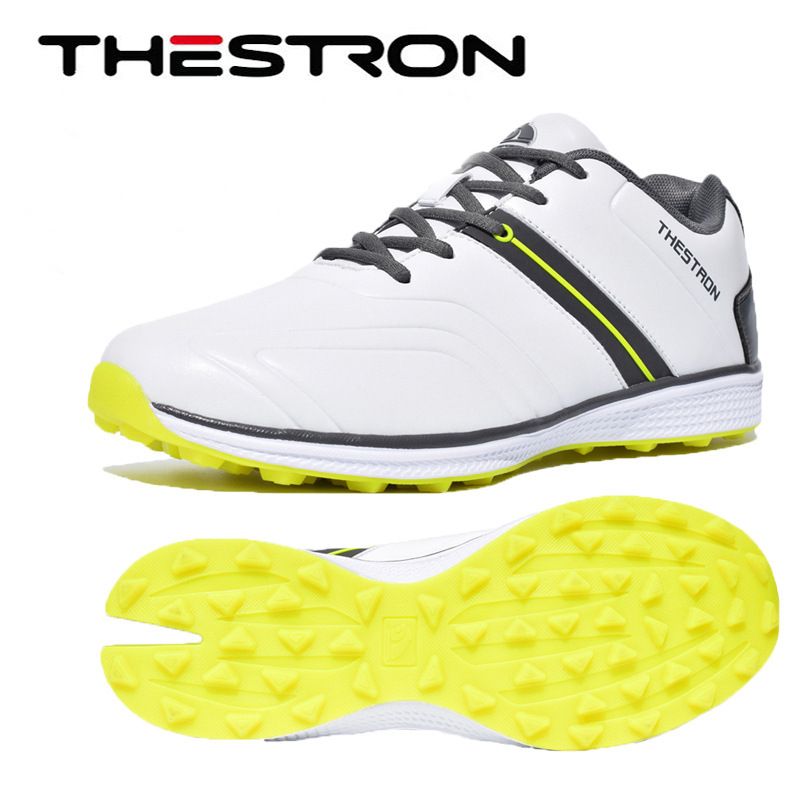 THESTRON Men's Waterproof Golf Shoes Microfiber Upper White US 8 (EUR 41) view 3